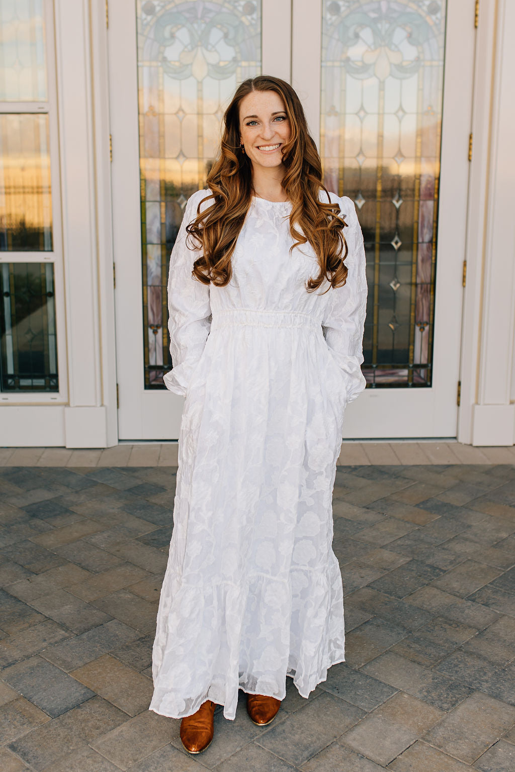 Lace Sparkle Womens LDS Temple Dress1