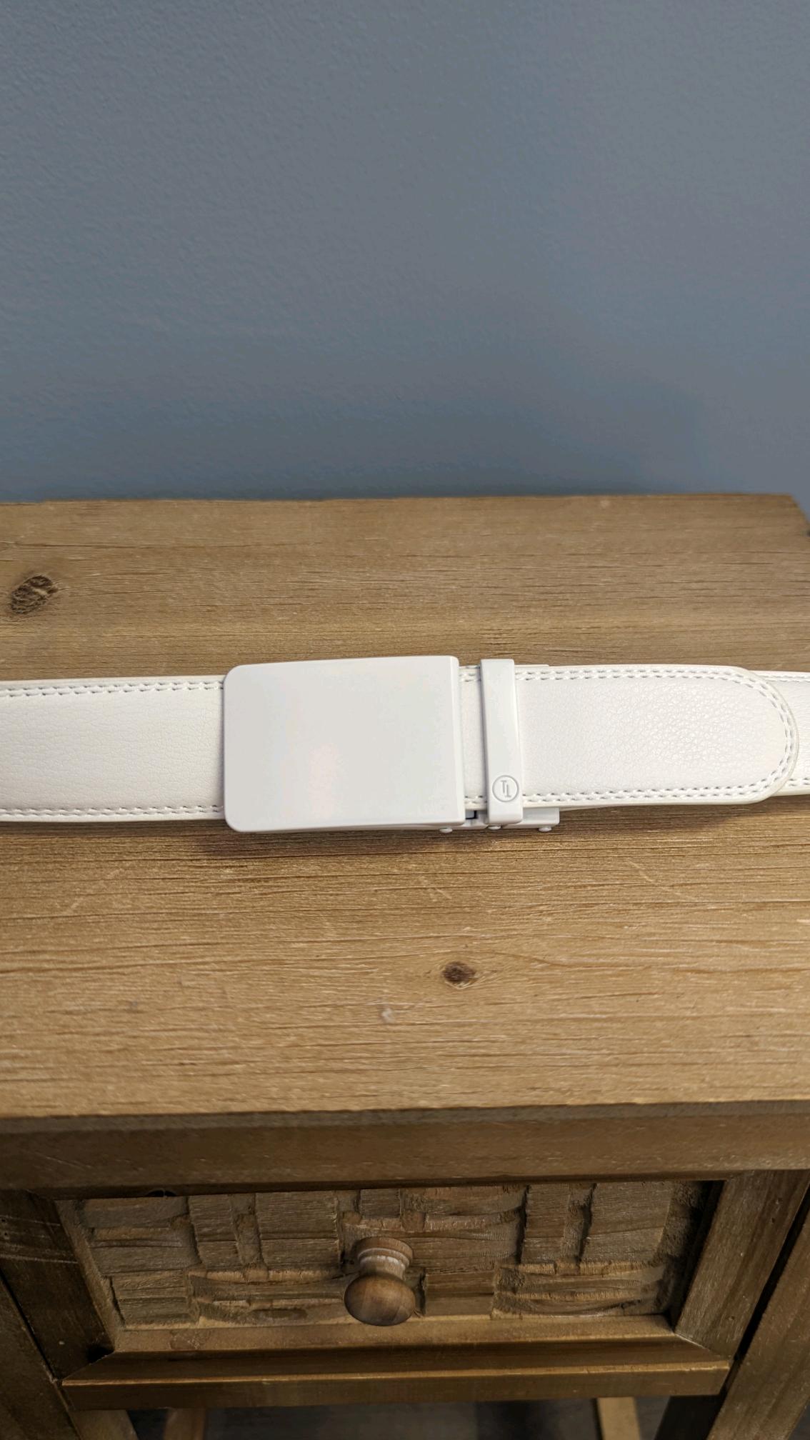 Ratchet belt-White Solid Buckle
