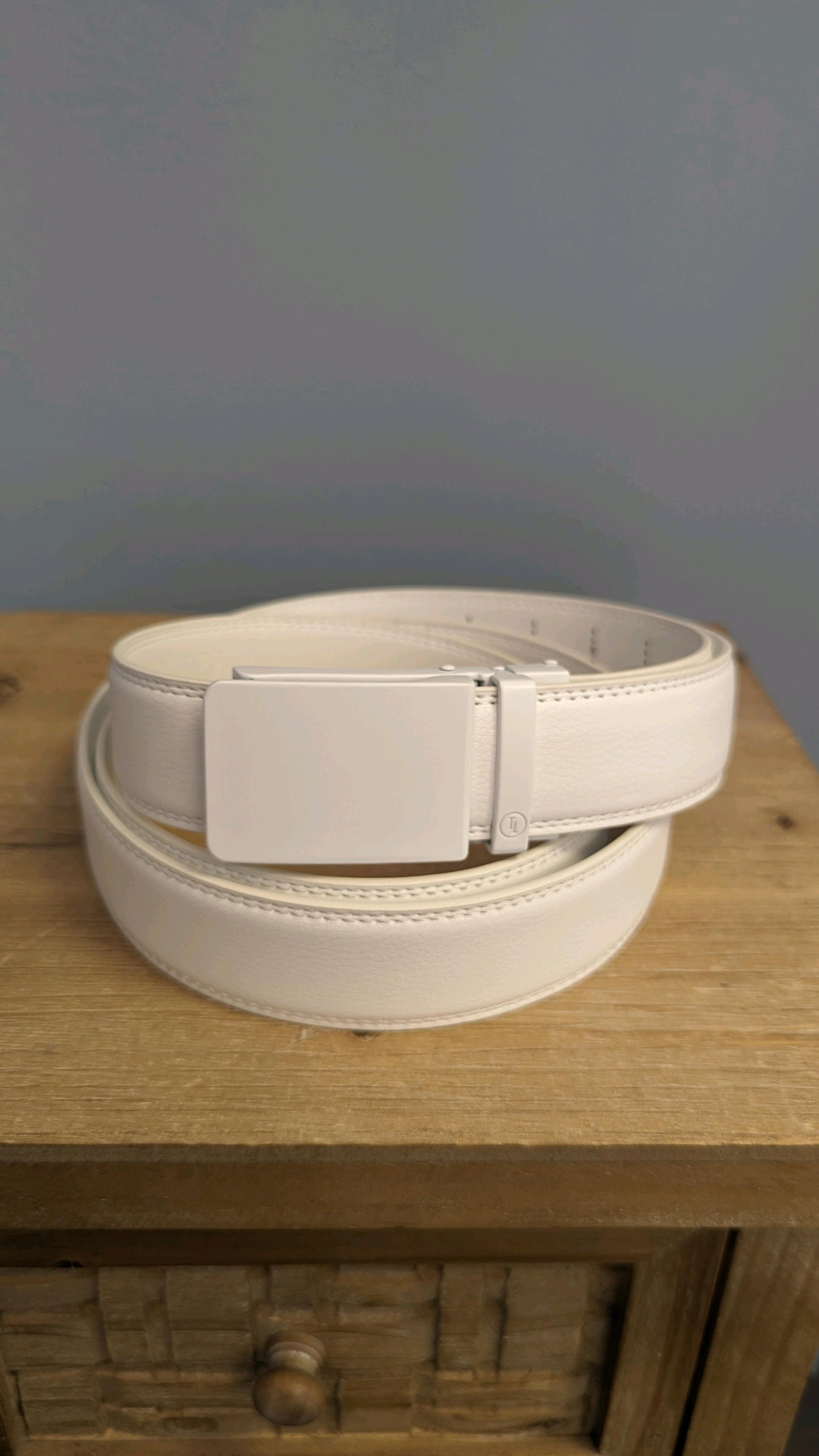 Ratchet belt-White Solid Buckle