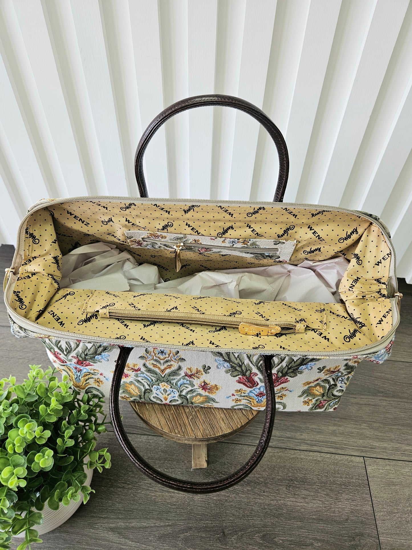 Floral Damask Print Bag