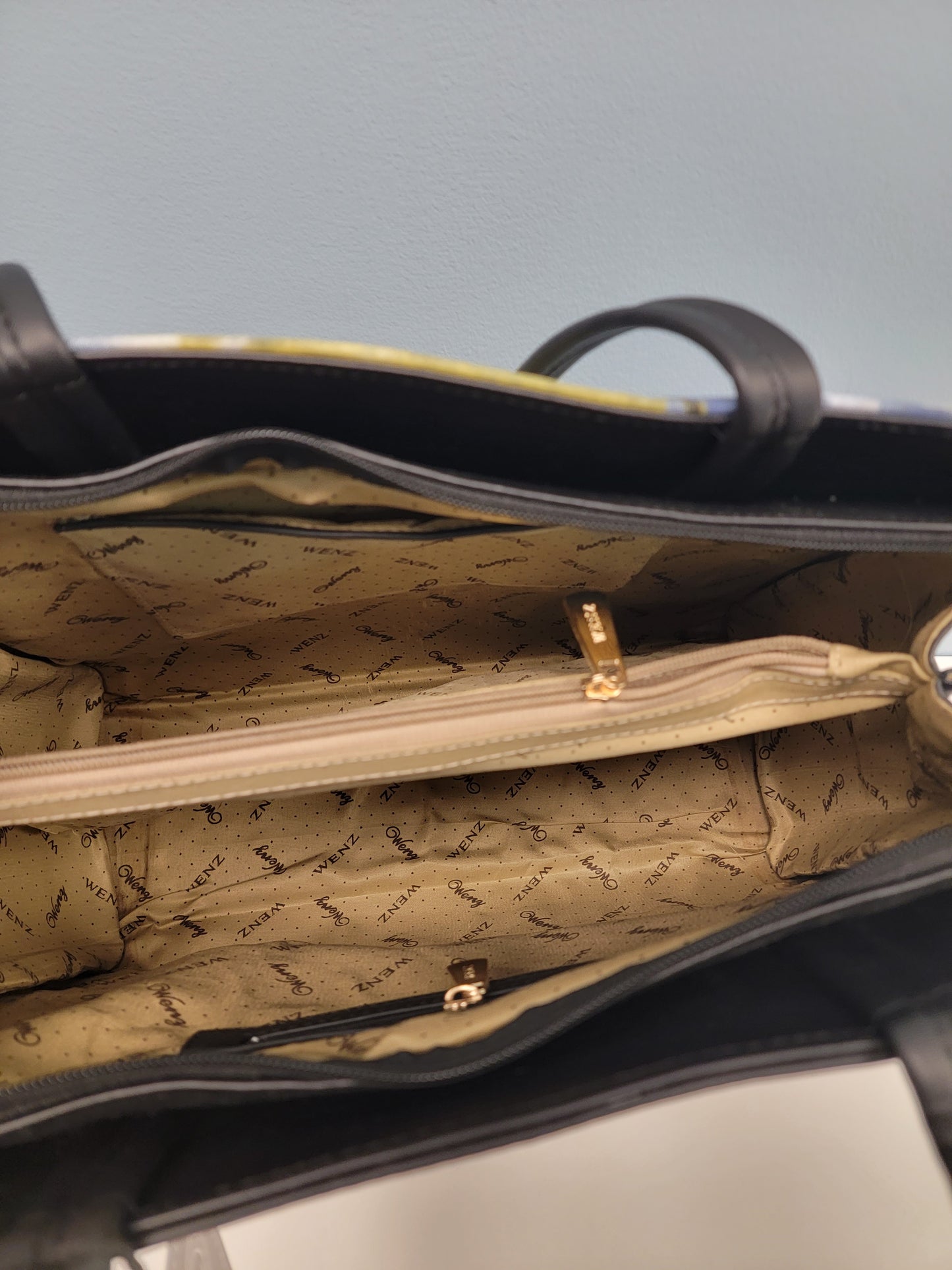 Black floral print bag