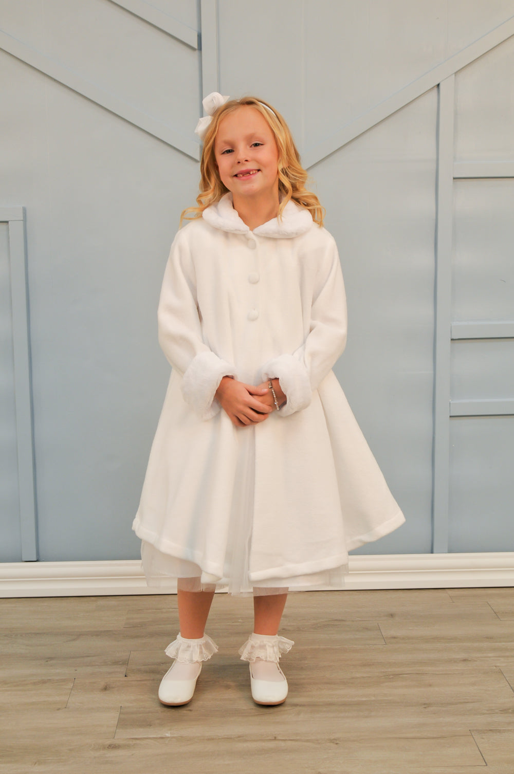 Girl's White Fleece Coat – Dressed in White