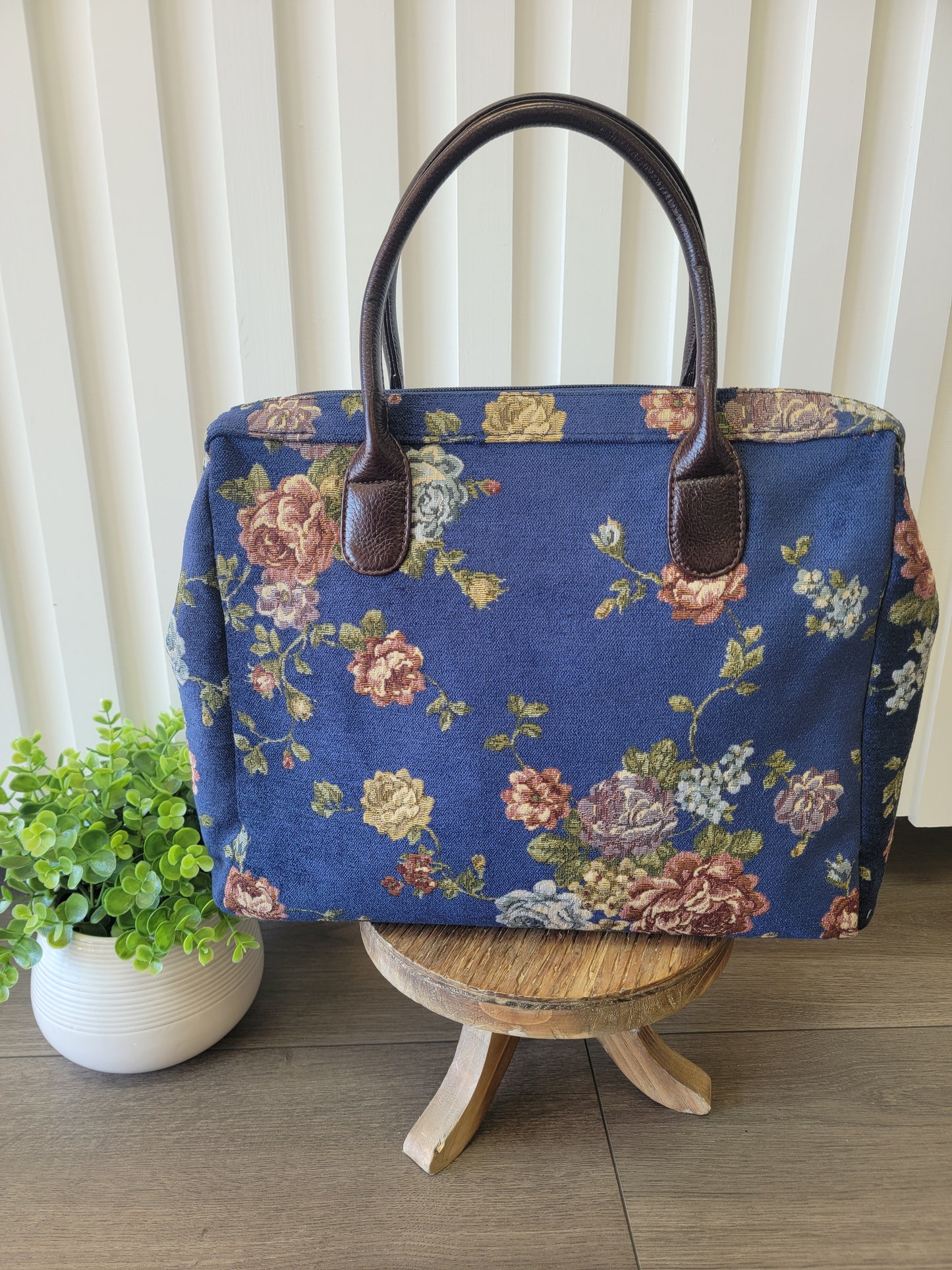 Midnight Floral Tapestry Bag