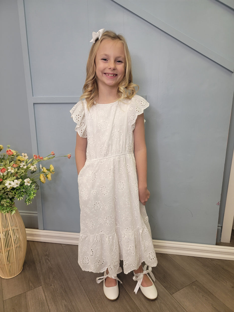 Girls White Dresses for LDS Baptism, First Communion, Christening ...