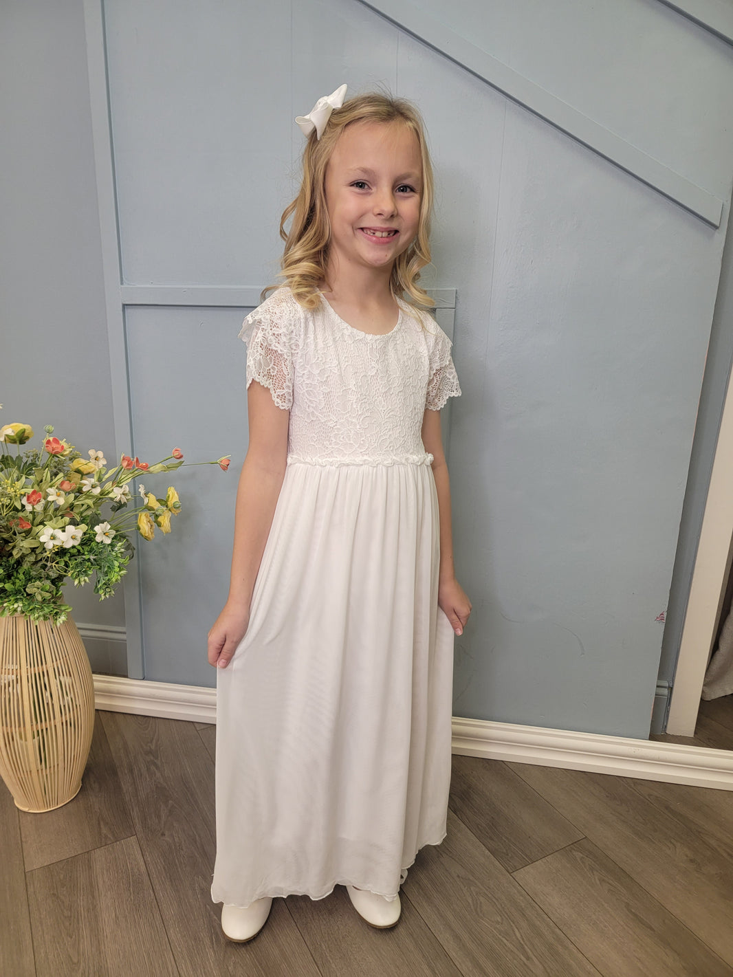 Girls White Dresses for LDS Baptism, First Communion, Christening ...