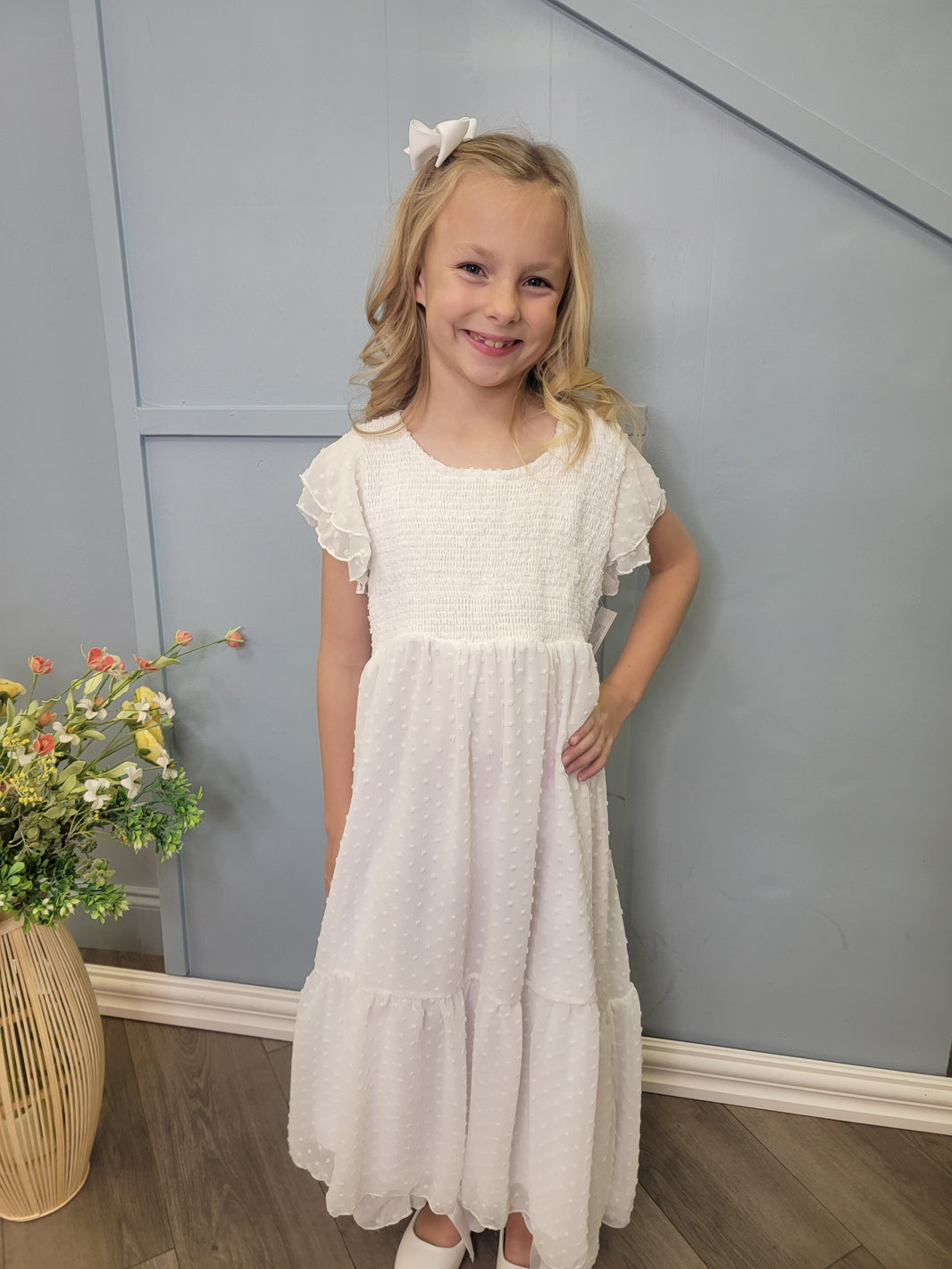 Girls White Dresses for LDS Baptism, First Communion, Christening ...