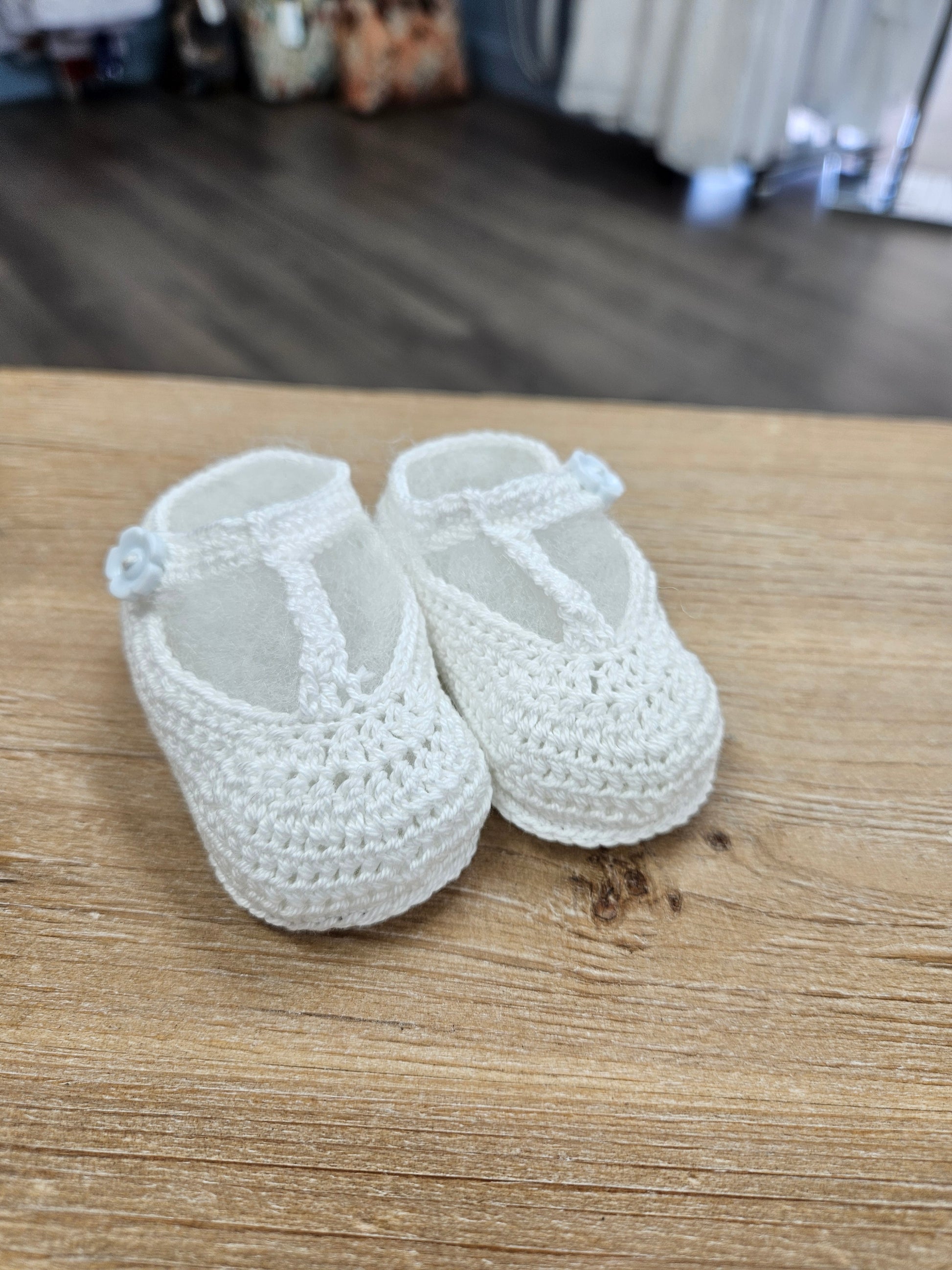 Crochet Flower Button Bootie - Main Image