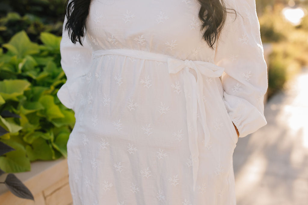 White embroidered LDS Temple dress