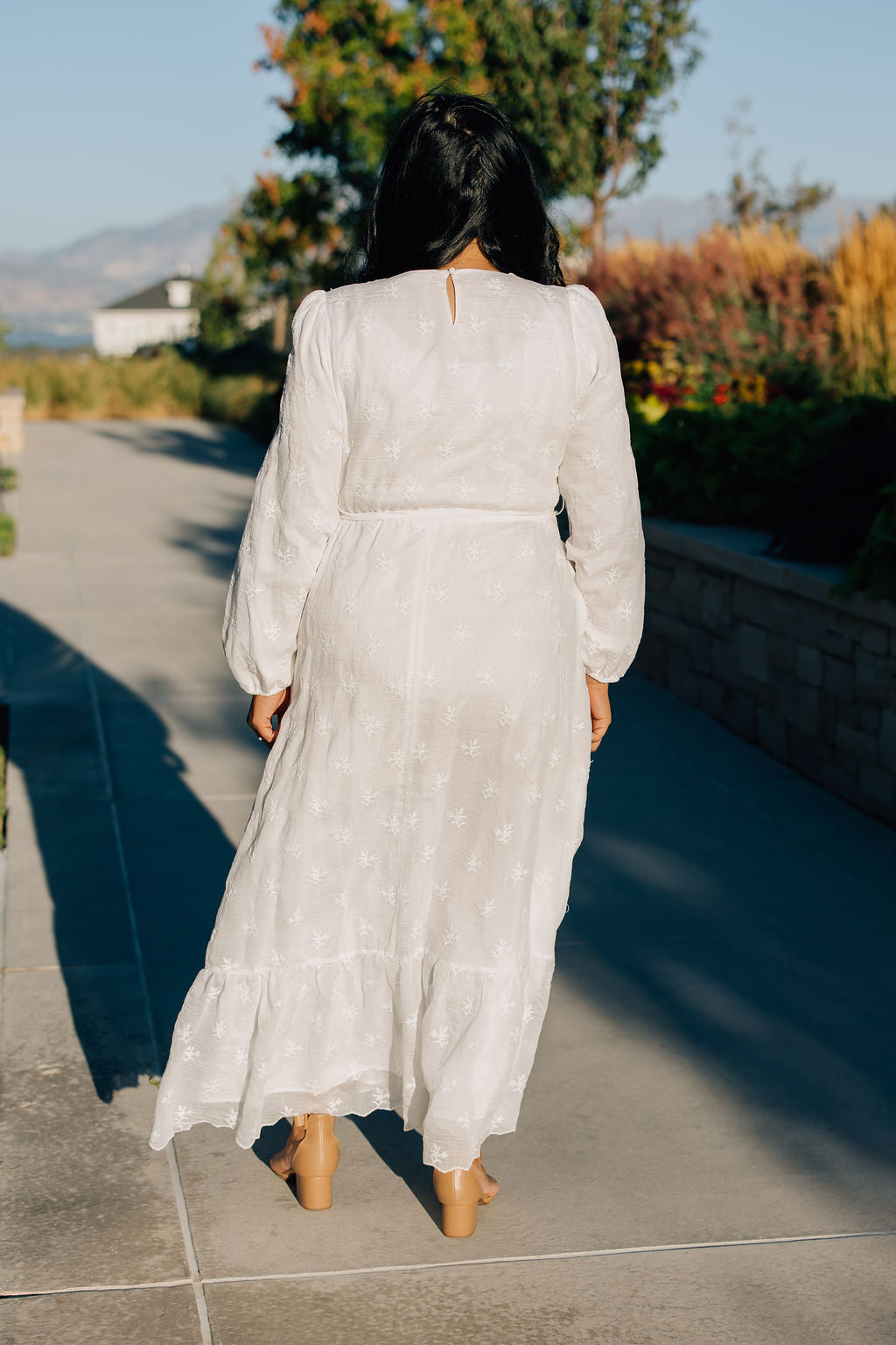 White embroidered LDS Temple dress