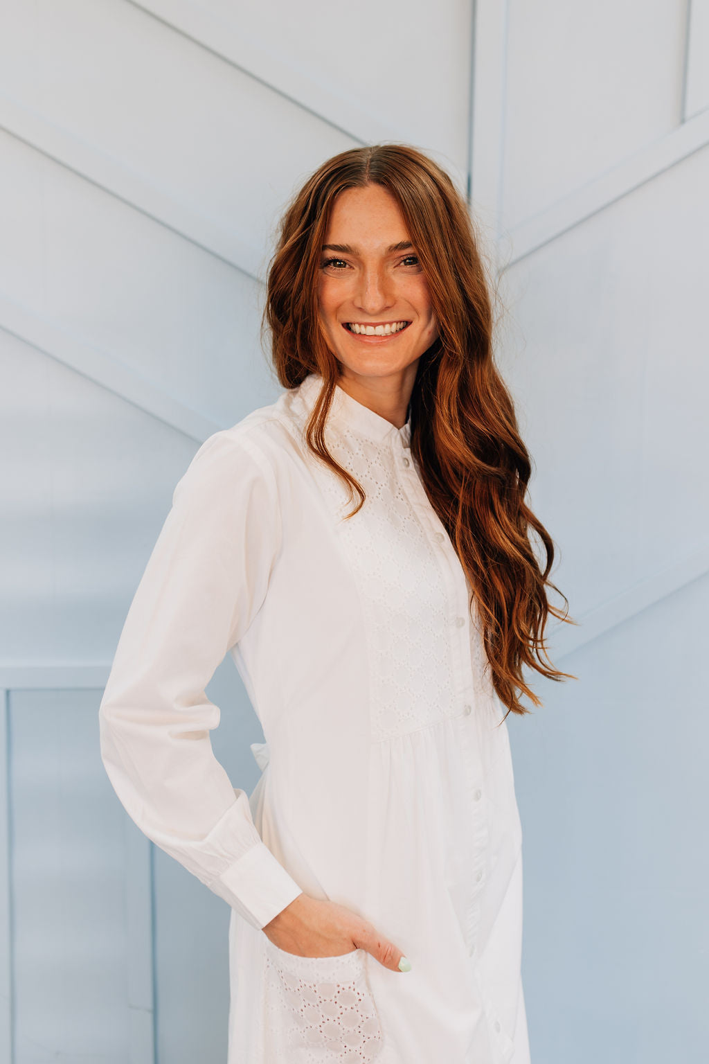 White Circle LDS Temple Dress