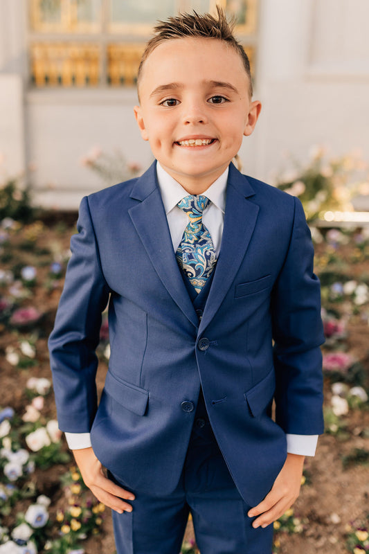 Boys 5-Piece Suit-Cobalt