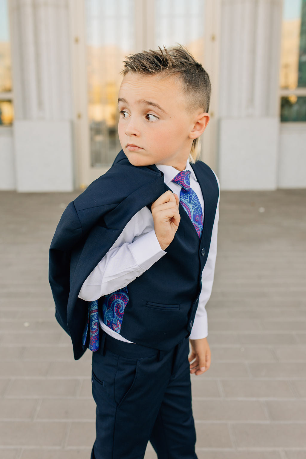 Boys 5-Piece Suit-Navy