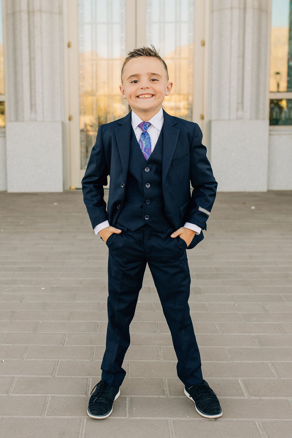 Boys 5-Piece Suit-Navy