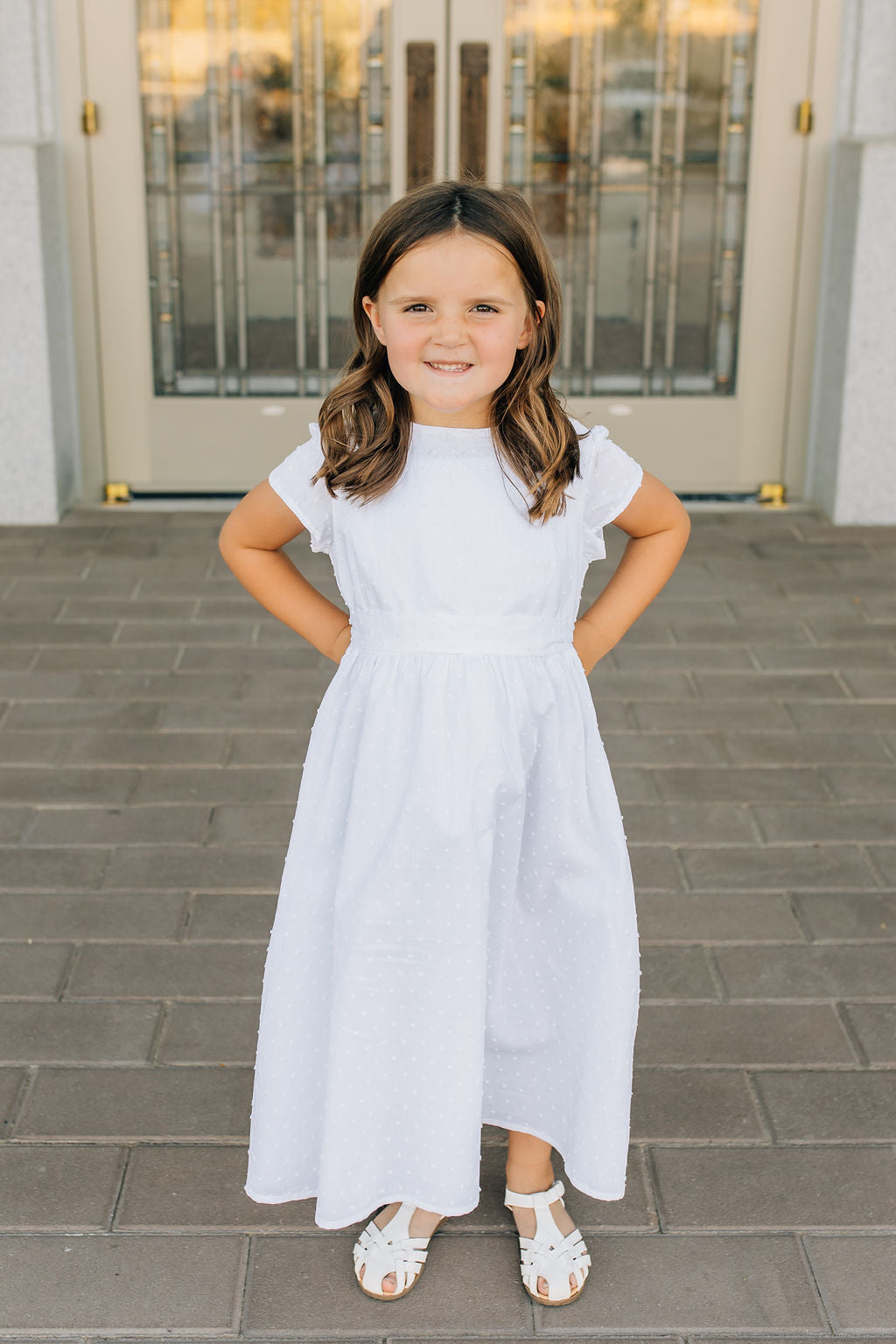 Cotton LDS Baptism Dress Dressed in White Cotton LDS Baptism Dress Dressed in White