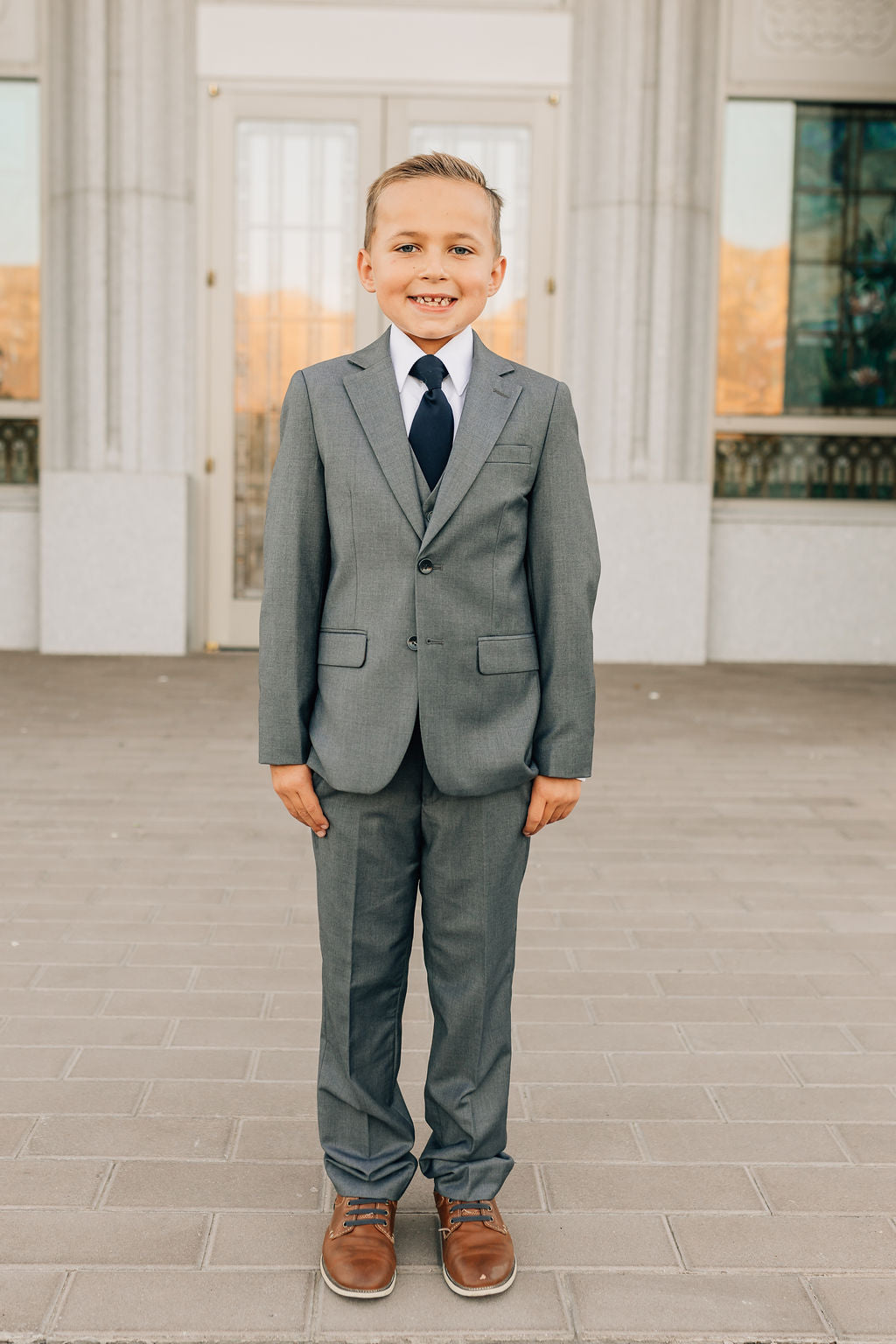 Boys 5-Piece Suit-Charcoal