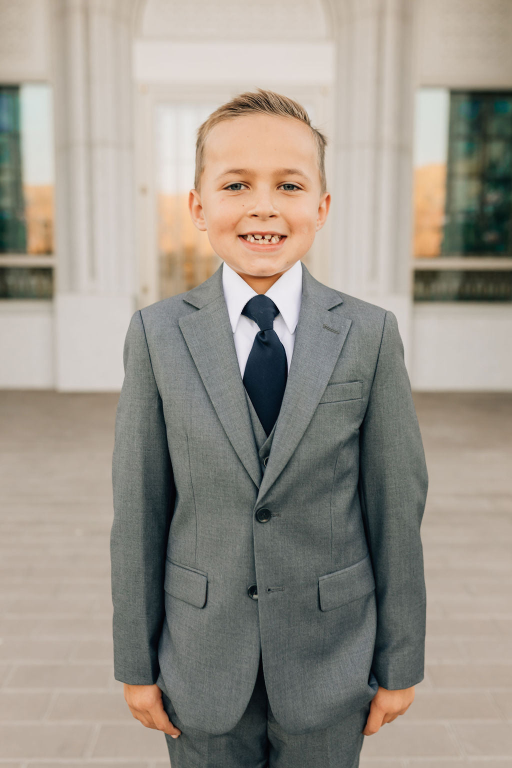 Boys 5-Piece Suit-Charcoal