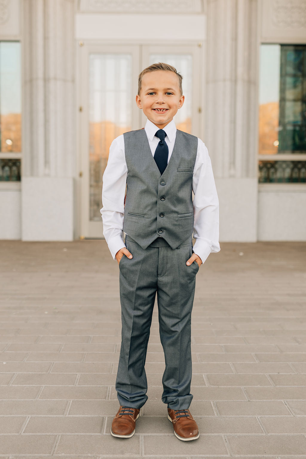 Boys 5-Piece Suit-Charcoal