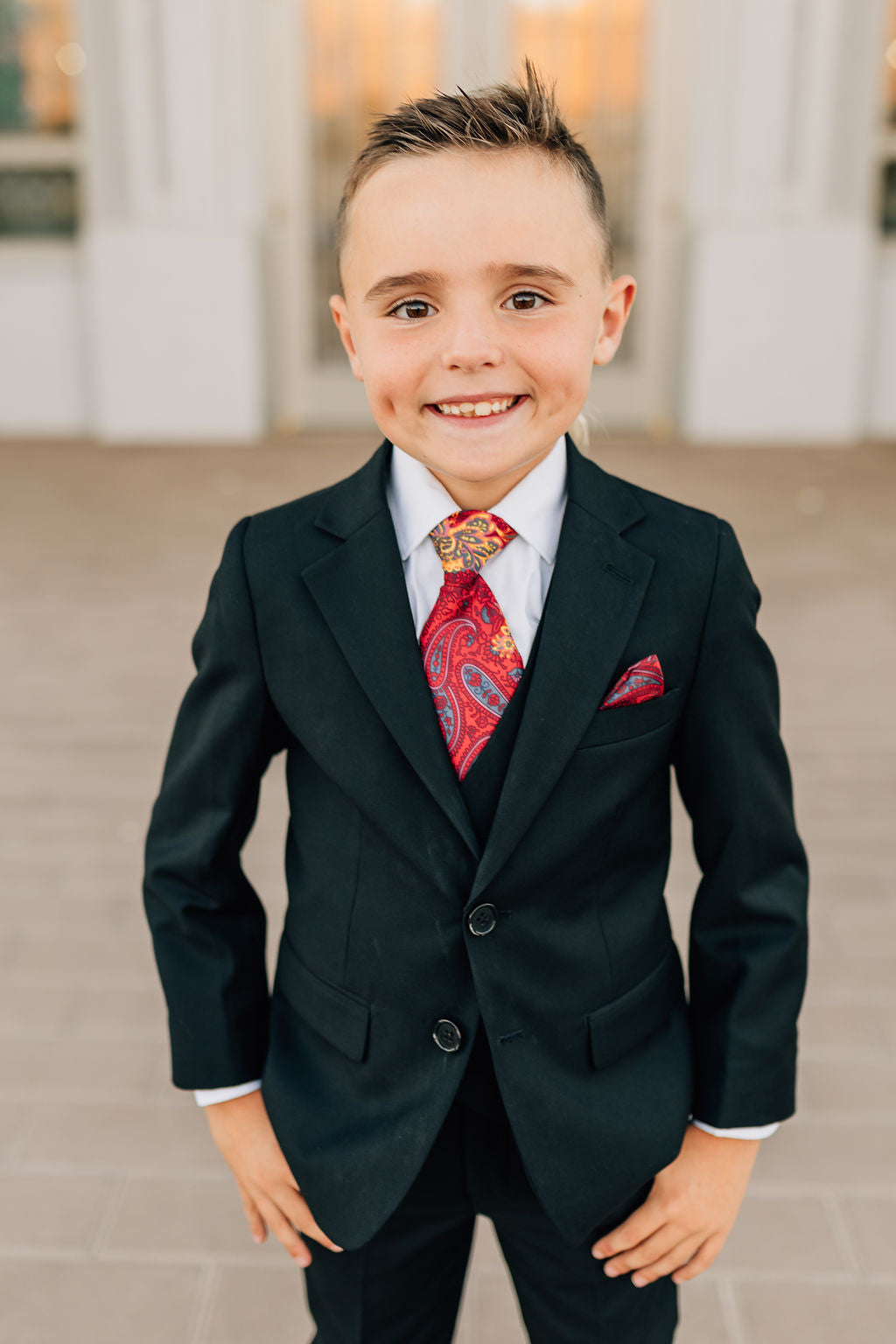 boy in black suit-close up