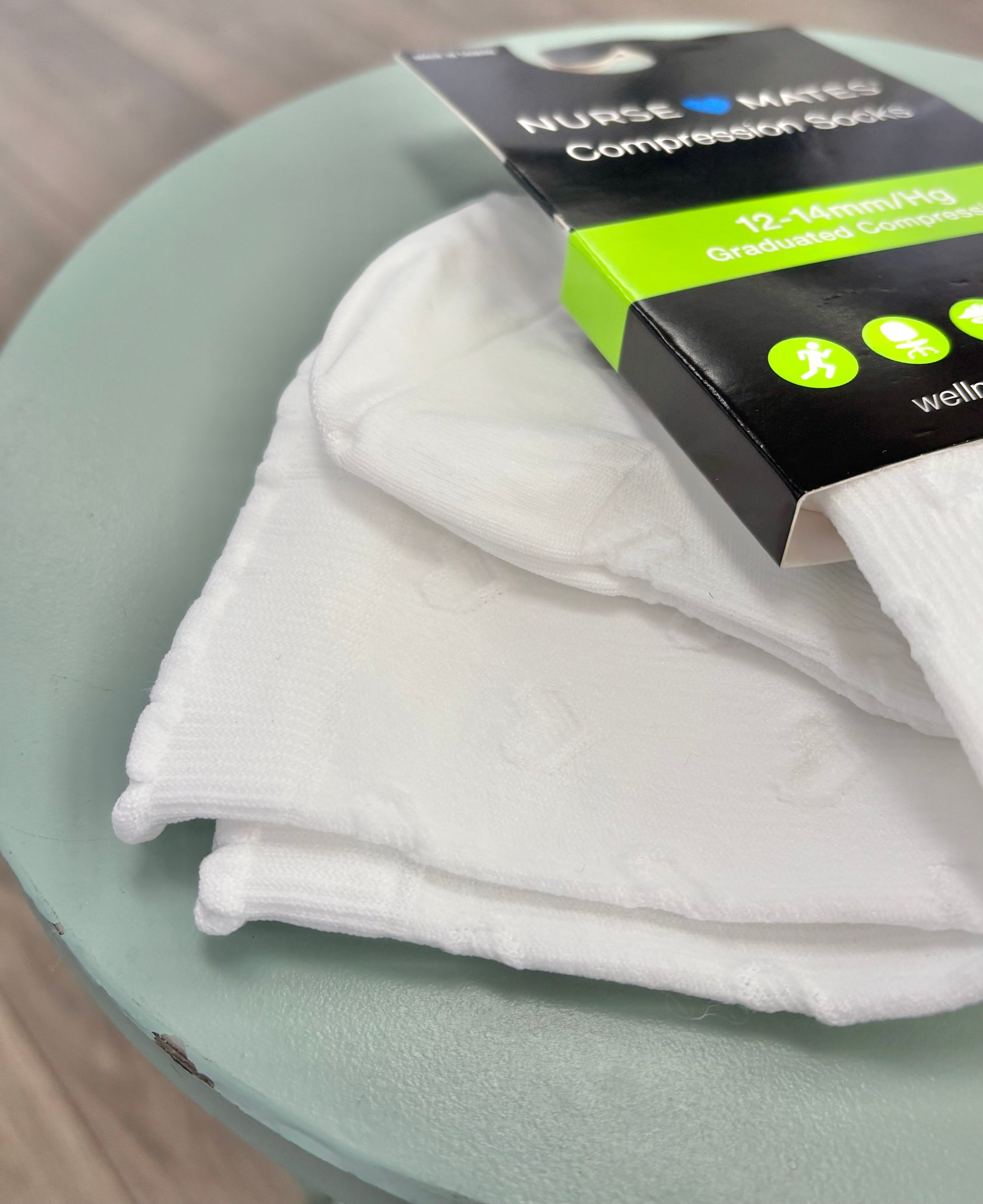 heart compression socks-closeup