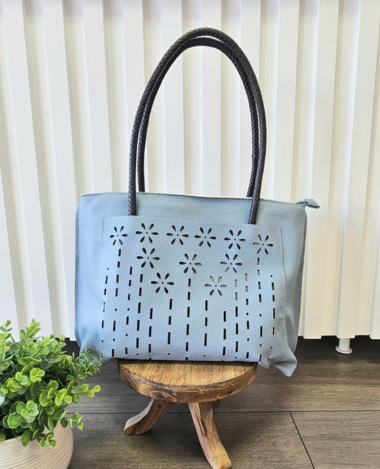 Flower Tote-Blue