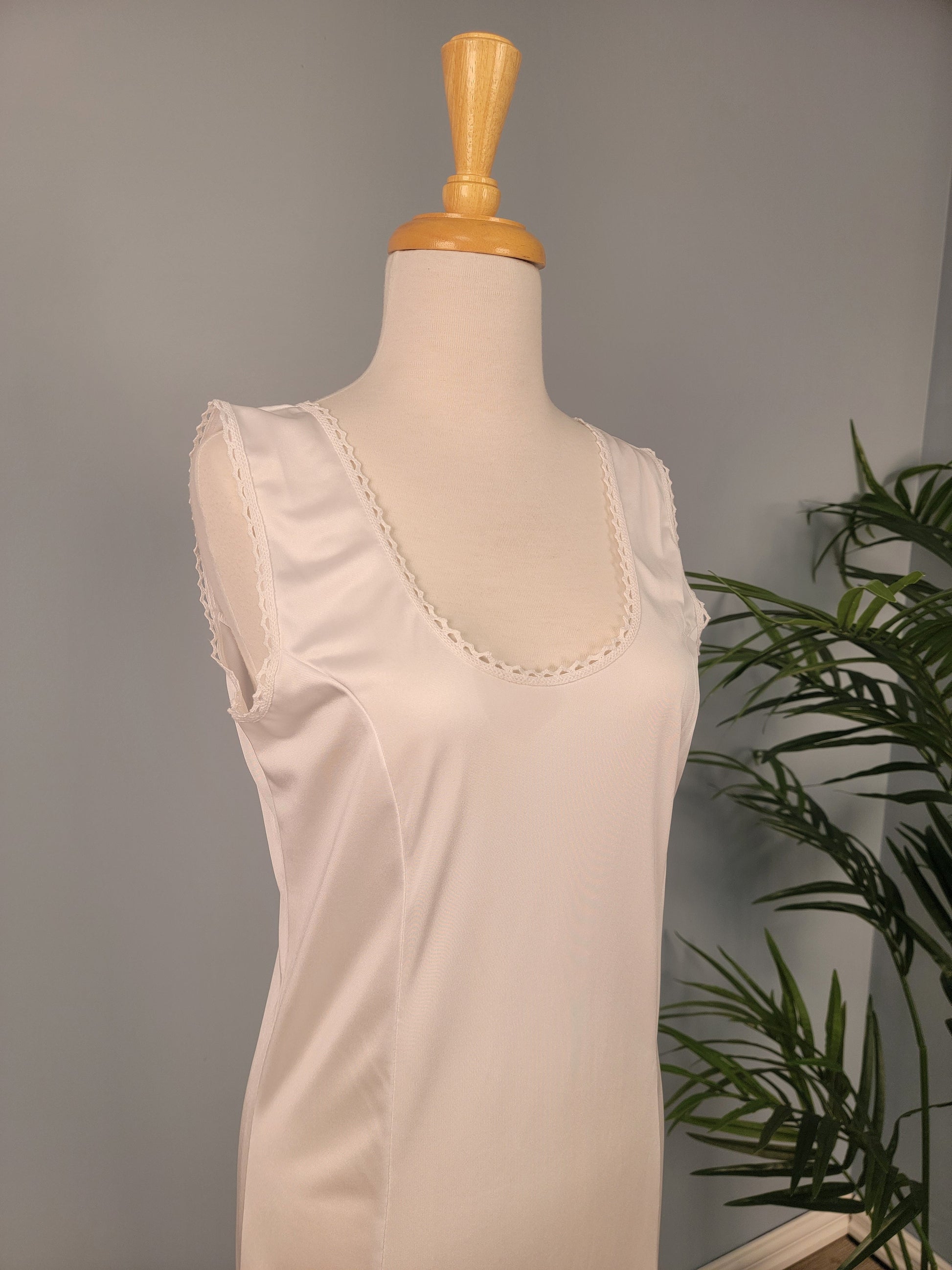 Women full slips modal cotton blend v neck straight dress