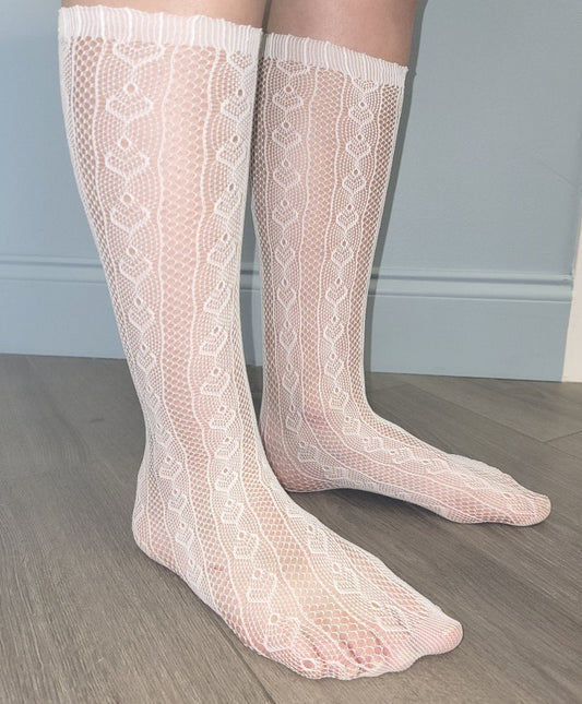 Lace net tube socks