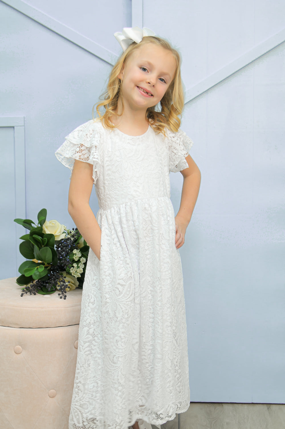 Girls White Dresses for LDS Baptism, First Communion, Christening ...