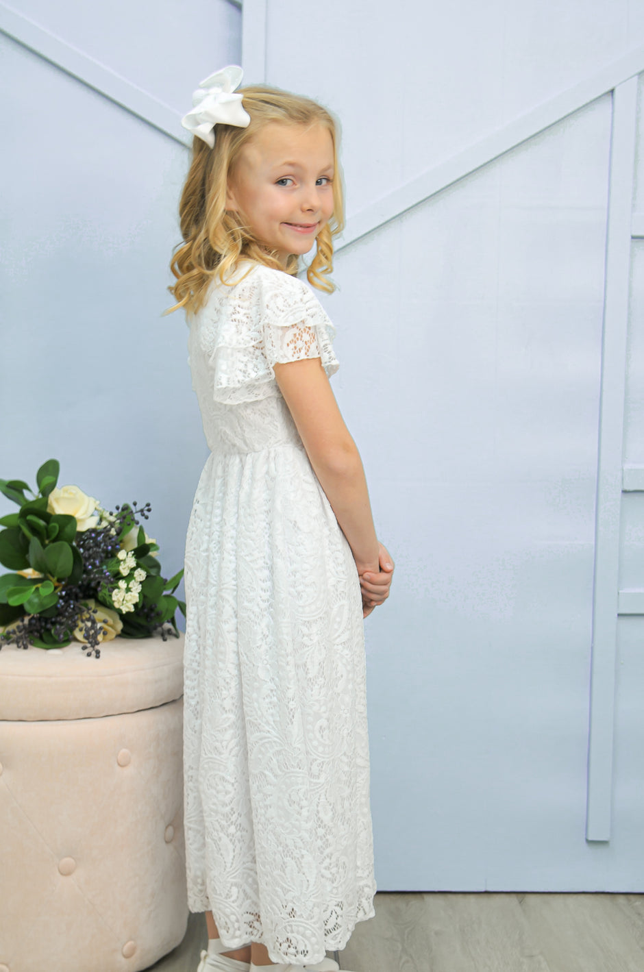 Girls White Dresses for LDS Baptism, First Communion, Christening ...