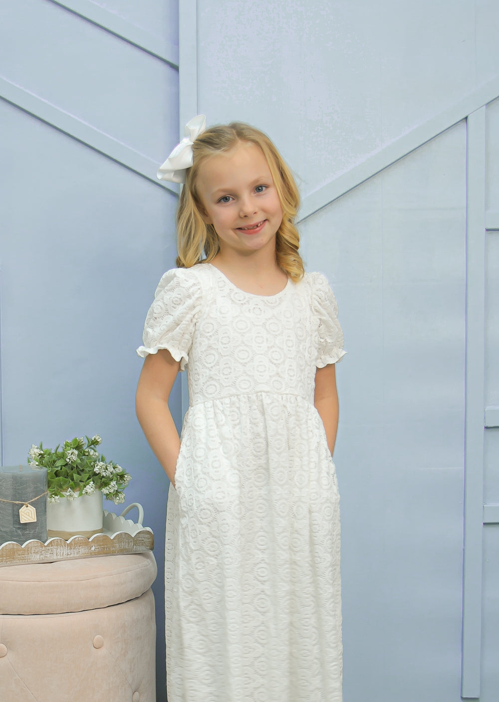 Girls White Dresses for LDS Baptism, First Communion, Christening ...